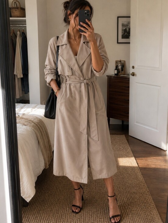 Darling Jackets & Blazers - NWT! Darling Overcast Lightweight Belted Trench Coat In Tan M